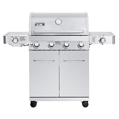Monument 4-Burner Propane Gas Grill with Side Burners