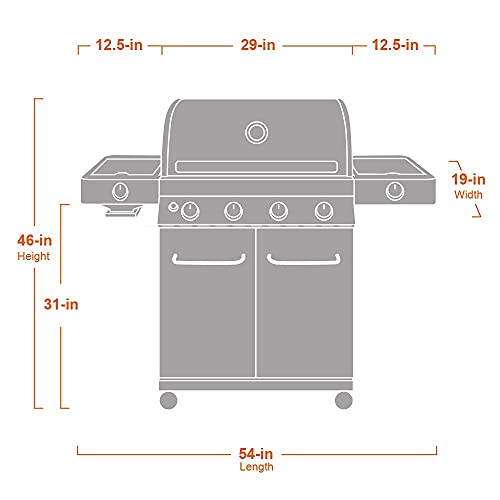 Monument 4-Burner Propane Gas Grill with Side Burners