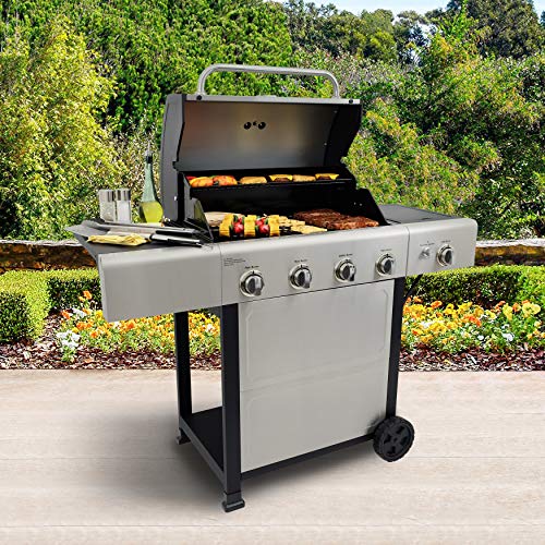 Kenmore 4-Burner Gas BBQ Grill, Cast Iron Grates