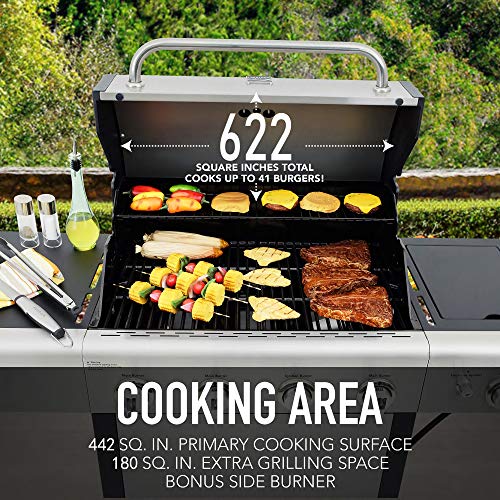 Kenmore 4-Burner Gas BBQ Grill, Cast Iron Grates