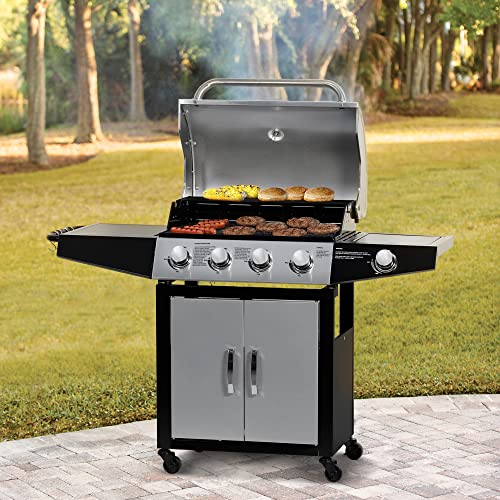 MASTER COOK 4-Burner Gas BBQ Grill with Side Burner