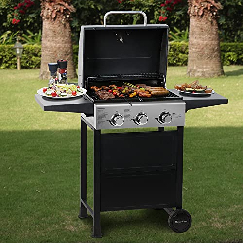 MASTER COOK Classic 3-Burner Propane Gas Grill with Table