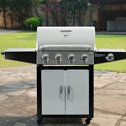 MASTER COOK 4-Burner Gas BBQ Grill with Side Burner
