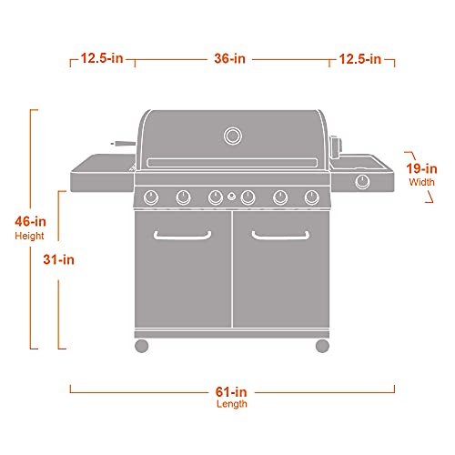 Monument 6-Burner Stainless Steel Cabinet Style Gas Grill