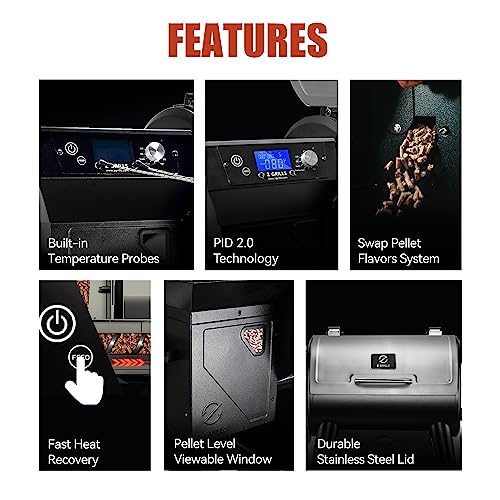 Z GRILLS 2023 Pellet Grill Smoker with PID Controller