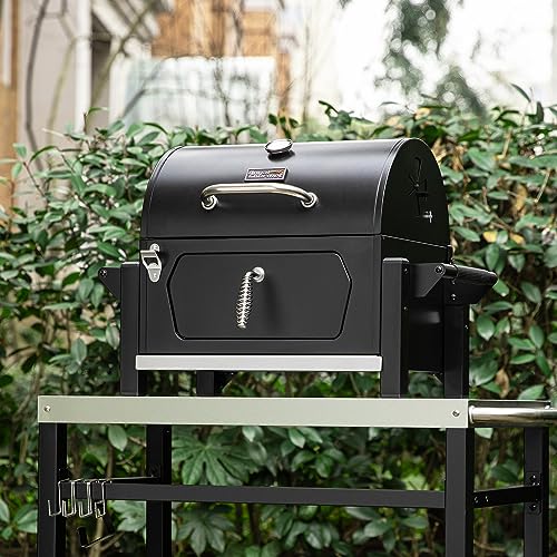 Portable Charcoal Grill with Tabletop Cooking and Bottle Opener, Black