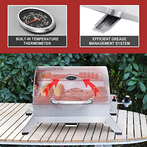 Royal Gourmet Stainless Steel Portable Tabletop Gas Grill