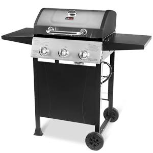 3-Burner Propane Gas BBQ Grill with Cover and Storage