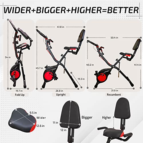 YYFITT 2-in-1 Foldable Exercise Bike with Resistance Bands