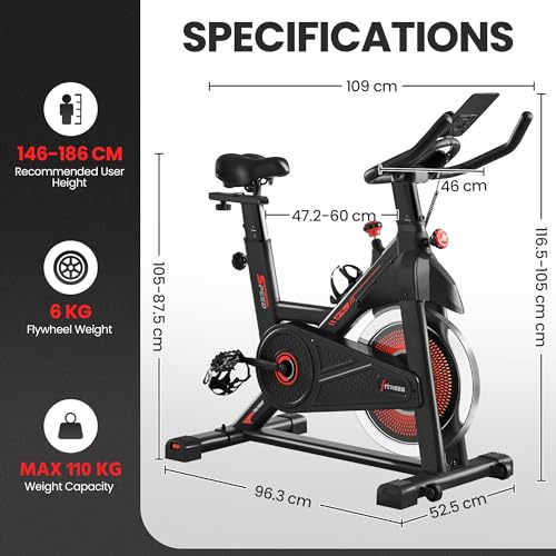 Yaheetech Indoor Cycling Bike for Home Gym, Comfortable Seat