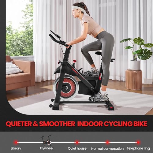 Yaheetech Indoor Cycling Bike for Home Gym, Comfortable Seat