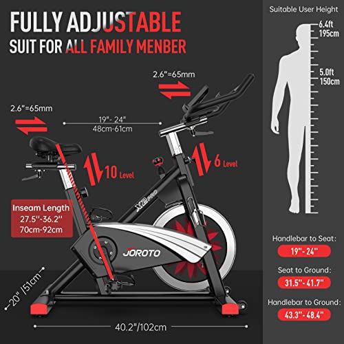 JOROTO X2PRO Bluetooth Exercise Bike - Magnetic Belt Drive