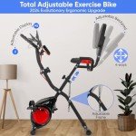 YYFITT 2-in-1 Foldable Exercise Bike with Resistance Bands