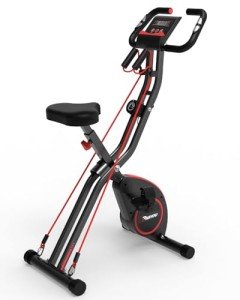 PASYOU Foldable Magnetic Exercise Bike with Monitor