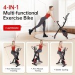 PASYOU Foldable Magnetic Exercise Bike with Monitor