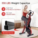 PASYOU Foldable Magnetic Exercise Bike with Monitor