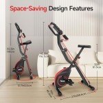PASYOU Foldable Magnetic Exercise Bike with Monitor
