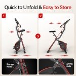 PASYOU Foldable Magnetic Exercise Bike with Monitor
