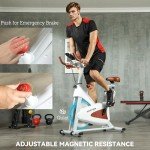 SPORTNOW Quiet Indoor Exercise Bike with LCD Monitor