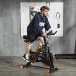 HOMCOM Indoor Exercise Bike with Flywheel and Monitor