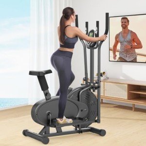 Cowmew 2-in-1 Elliptical Exercise Bike for Home