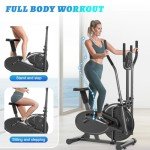 Cowmew 2-in-1 Elliptical Exercise Bike for Home