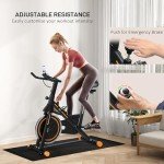HOMCOM Indoor Exercise Bike with Flywheel and Monitor