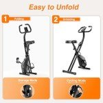 Foldable Exercise Bike with Heart Rate Monitor