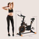 HOMCOM Indoor Exercise Bike with Flywheel and Monitor