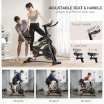 HOMCOM Indoor Exercise Bike with Flywheel and Monitor