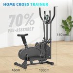 Cowmew 2-in-1 Elliptical Exercise Bike for Home