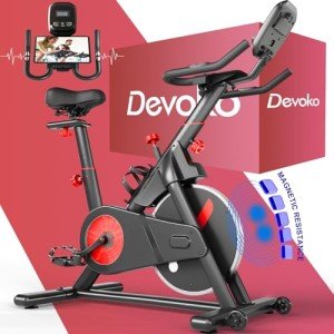 Devoko Quiet Indoor Exercise Bike with LCD Monitor