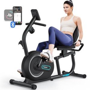 MERACH Recumbent Exercise Bike with Bluetooth & LCD