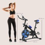 SPORTNOW Adjustable Indoor Exercise Bike with Heart Rate Sensor