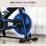 SPORTNOW Adjustable Indoor Exercise Bike with Heart Rate Sensor