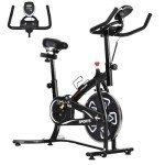 HOMCOM Indoor Stationary Exercise Bike with LCD Monitor