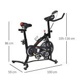 HOMCOM Indoor Stationary Exercise Bike with LCD Monitor