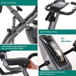 Upright/Recumbent Foldable Exercise Bike with Adjustable Resistance Levels