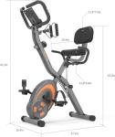 Leikefitness Folding Recumbent Exercise Bike with Arm Resistance