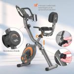 Leikefitness Folding Recumbent Exercise Bike with Arm Resistance