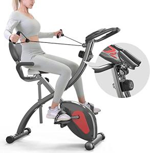 PROIRON 3-in-1 Foldable Exercise Bike with Resistance Bands