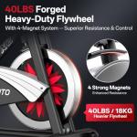 JOROTO X2 Exercise Bike - 136kg Weight Capacity & Magnetic Resistance &16kg Flywheel & Belt Drive