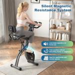 Upright/Recumbent Foldable Exercise Bike with Adjustable Resistance Levels