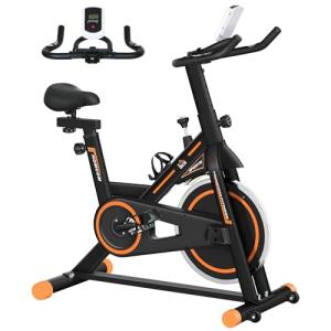 HOMCOM Indoor Exercise Bike with Flywheel and Monitor