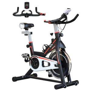 HOMCOM Indoor Cycling Bike with LCD Display, Heart Rate Sensor