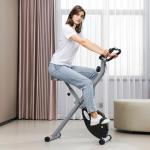 SPORTNOW Folding Quiet Exercise Bike with Adjustable Seat