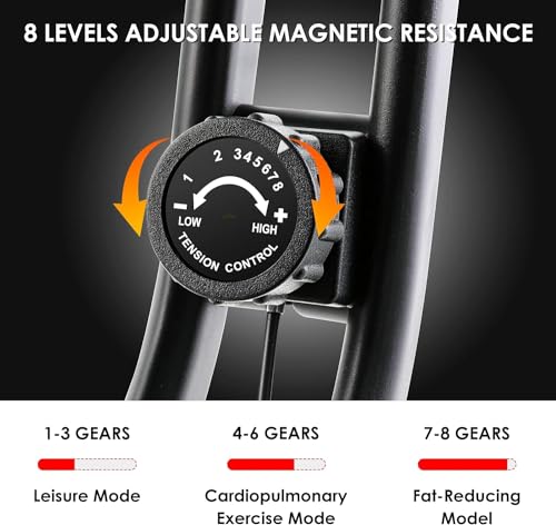 X Bike: Foldable with 8 Resistance Levels, Backrest