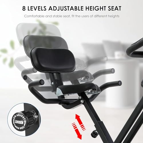 X Bike: Foldable with 8 Resistance Levels, Backrest