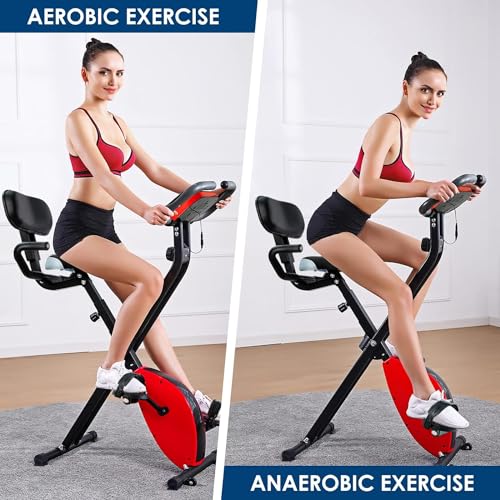 X Bike: Foldable with 8 Resistance Levels, Backrest