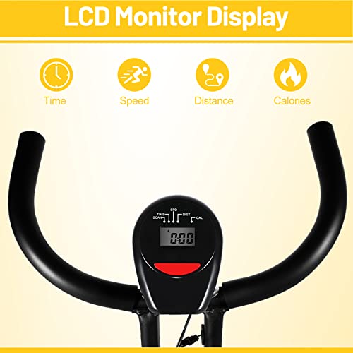 EVOLAND Fitness Bike with LCD Display and 8-Level Resistance